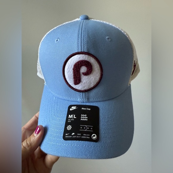 New Nike Philly Phillies Baseball Hat Cooperstown Collection Throwback Blue - Picture 2 of 8